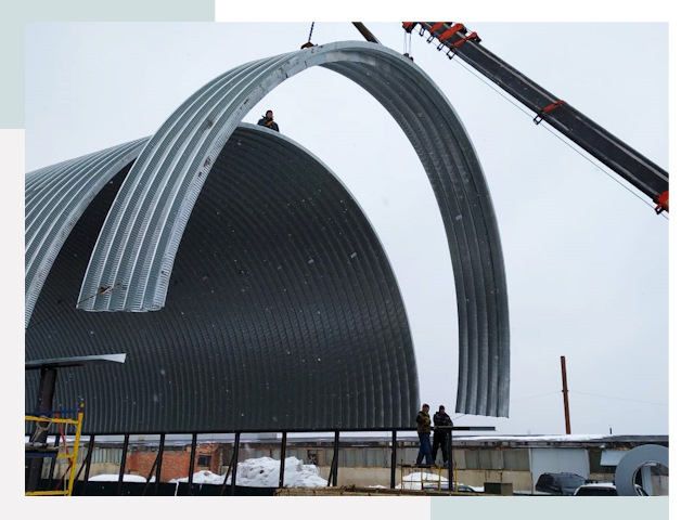 Полукруглые ангары в Таганроге